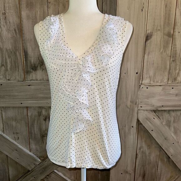 H&M Polka Dot Ruffle Sleeveless Top - Picture 1 of 6